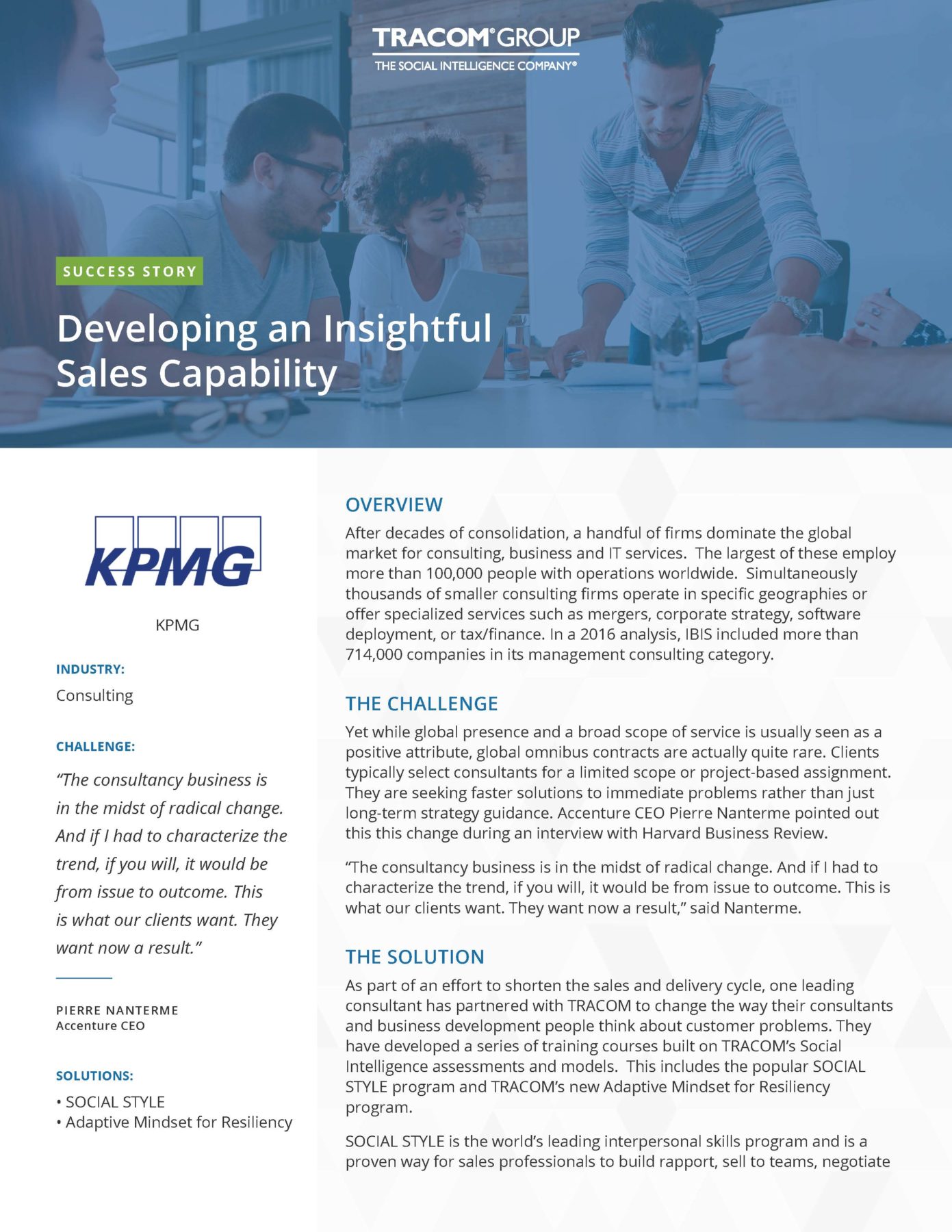 KPMG Sales success story