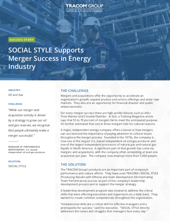 energy industry SOCIAL STYLE success story
