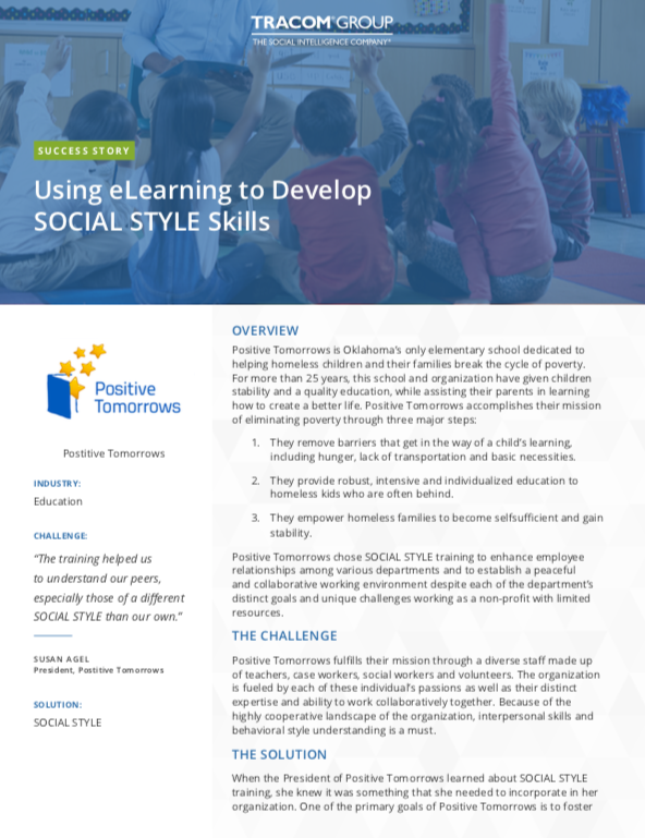 Positive Tomorrows SOCIAL STYLE success story